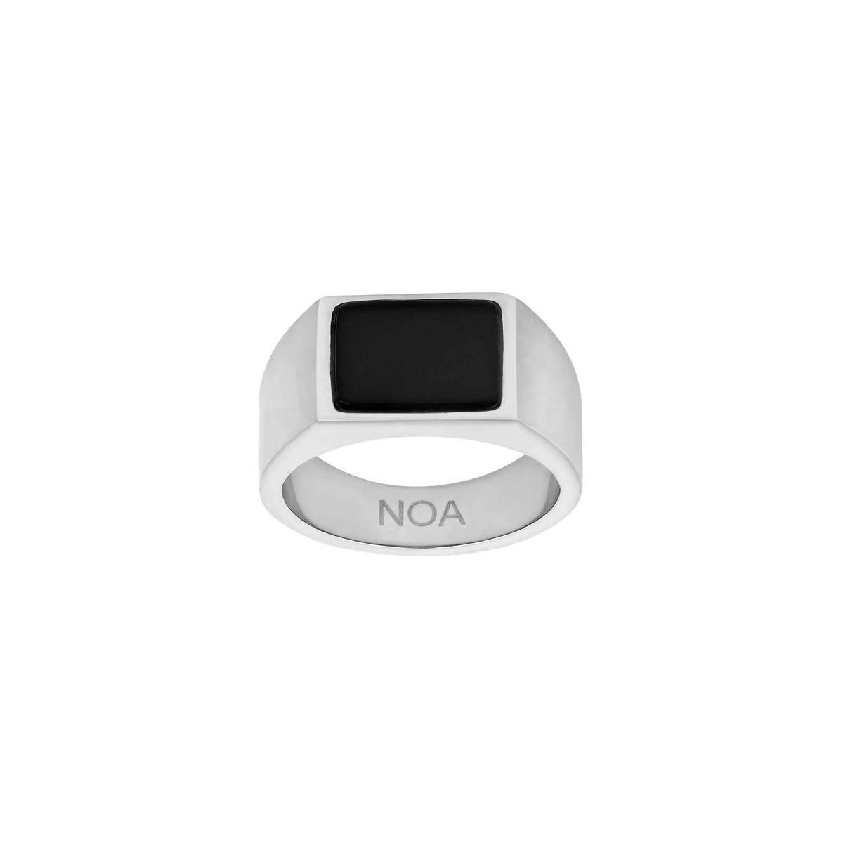 SON of NOA ring i stål med sort agat