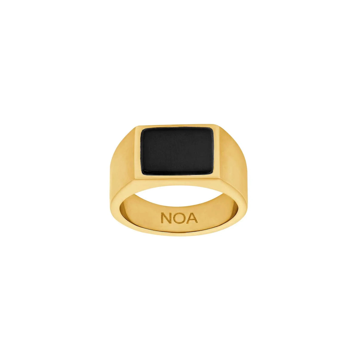 SON of NOA ring i stål med sort agat