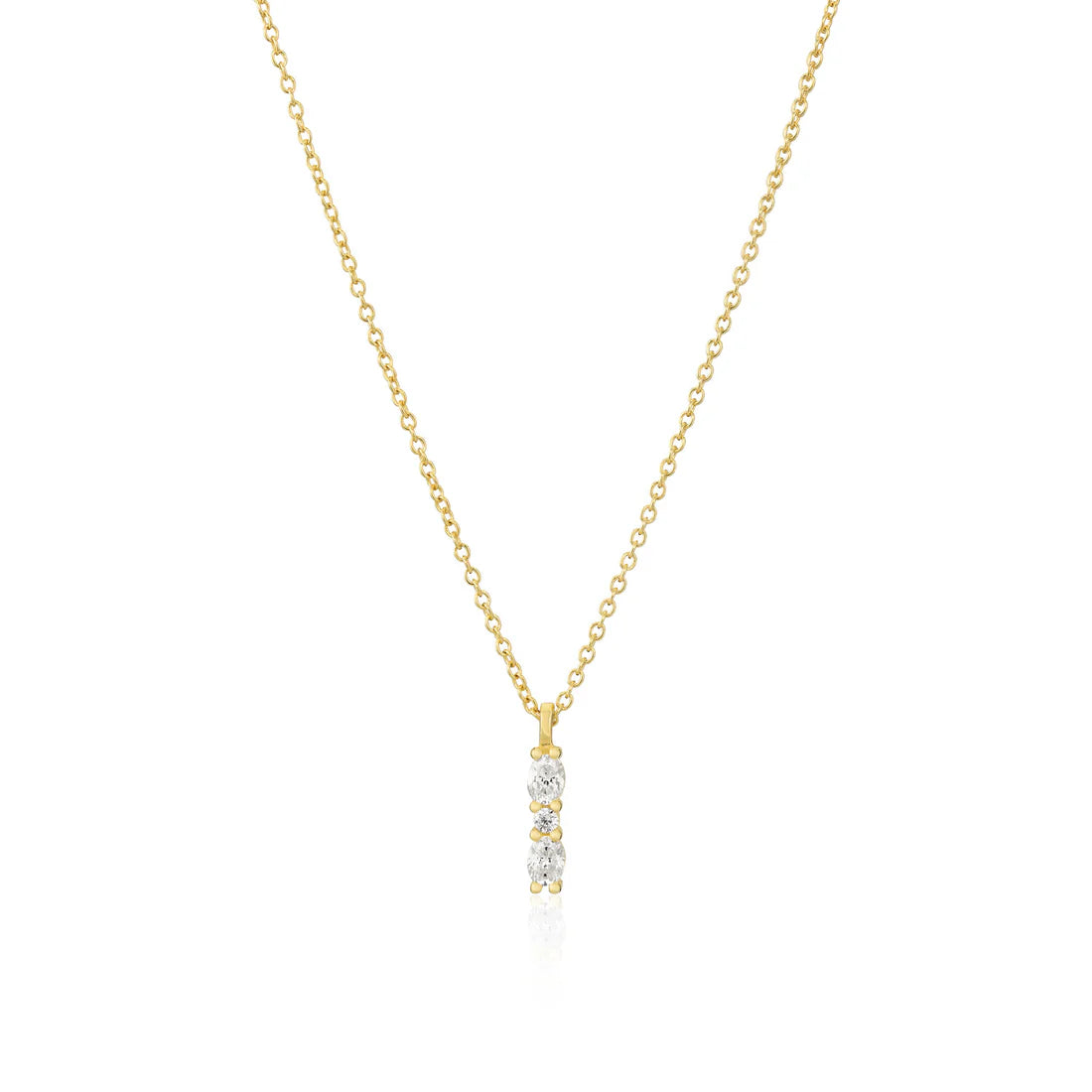 Ellera Ovale Piccolo Halskæde Forgyldt