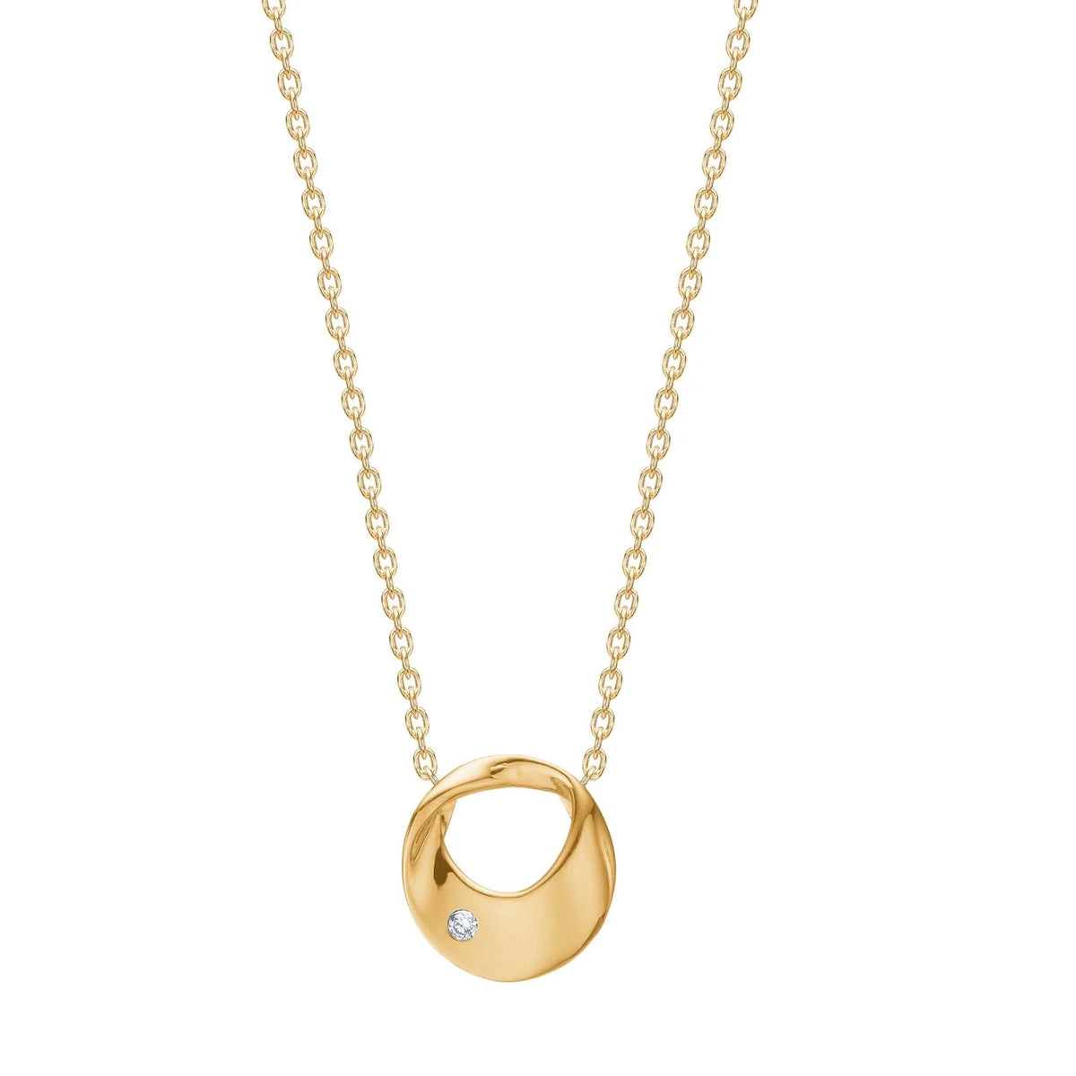 Siersbøl vedhæng i 14 kt. guld med 0,015 ct. diamant