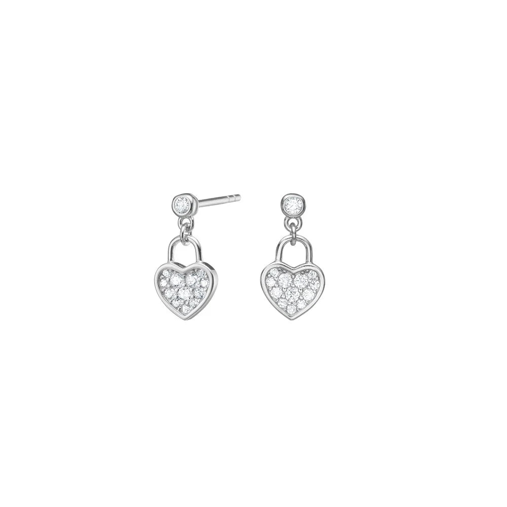 TirzaNor hjerteørehængere i 18 kt. forgyldt sølv med zirkonia