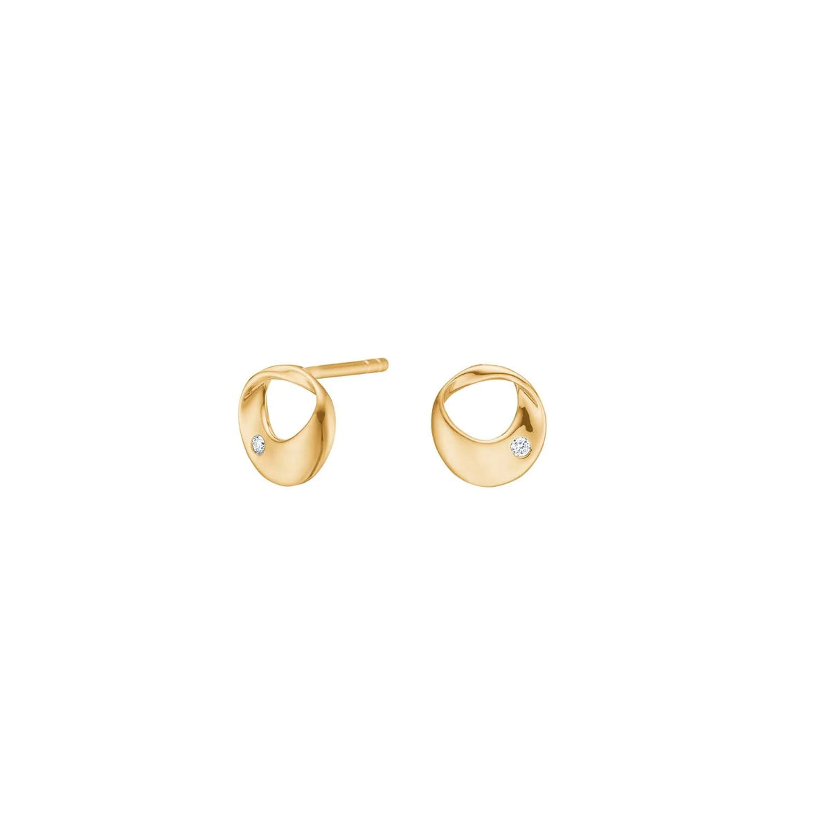 Ørestikker i 14 kt. guld med 0,018 ct. diamanter W/SI