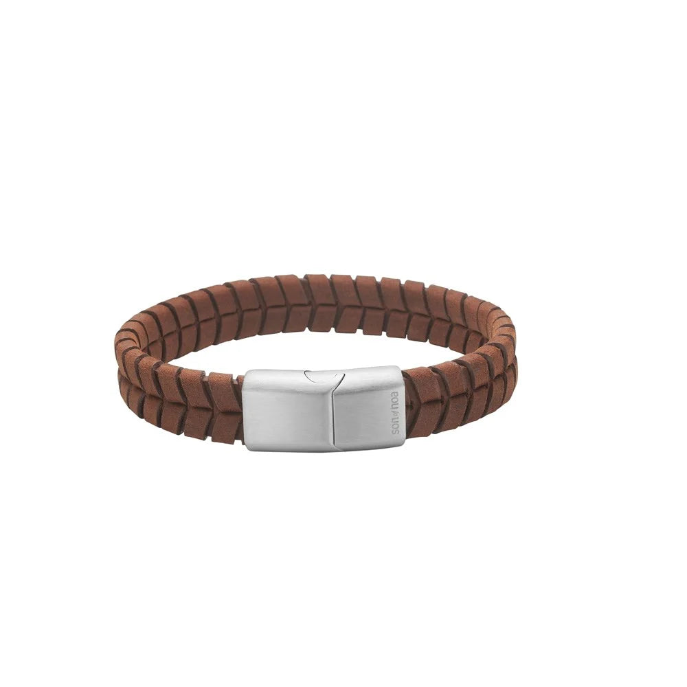 SON armbånd i sort kalveskind med stållås