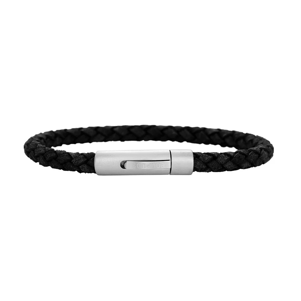SON armbånd i sort kalveskind med magnetlukning