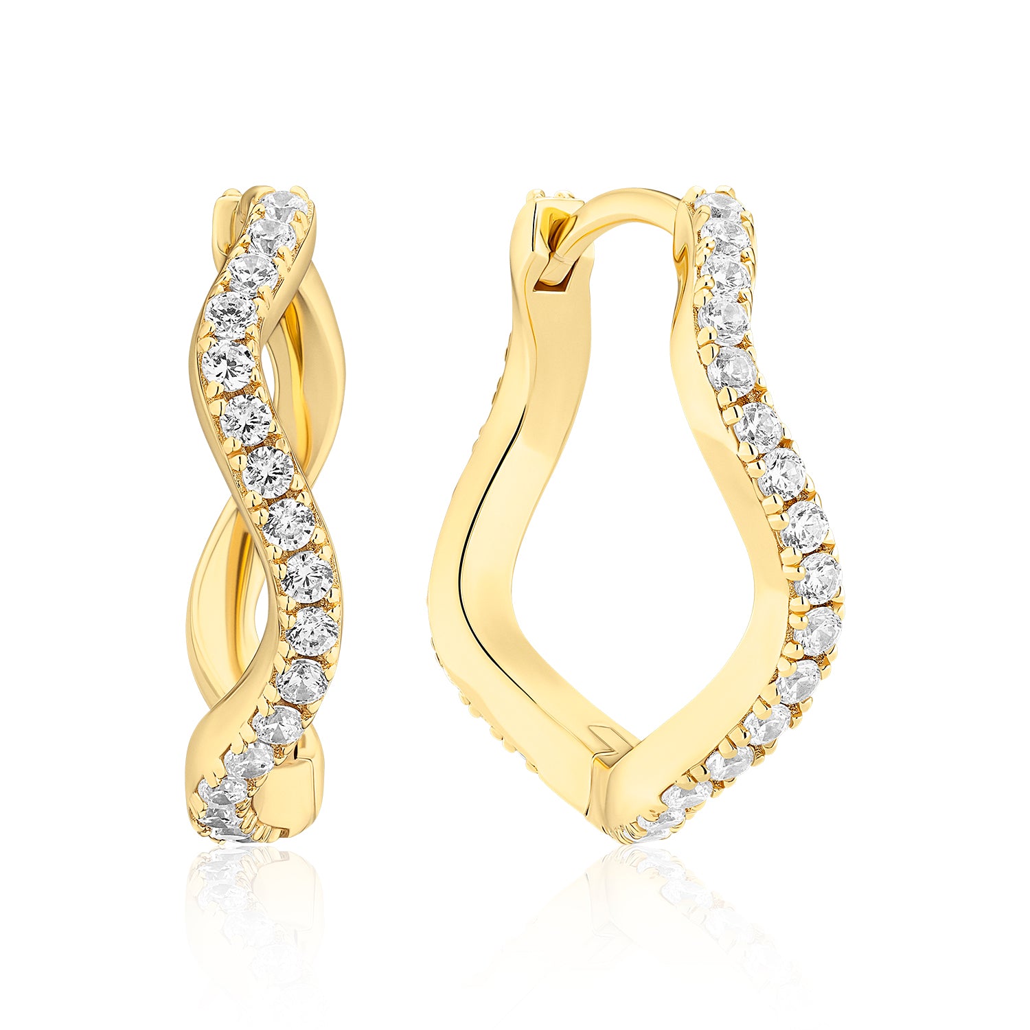 Øreringe Ellera Waves Grande Forgyldt