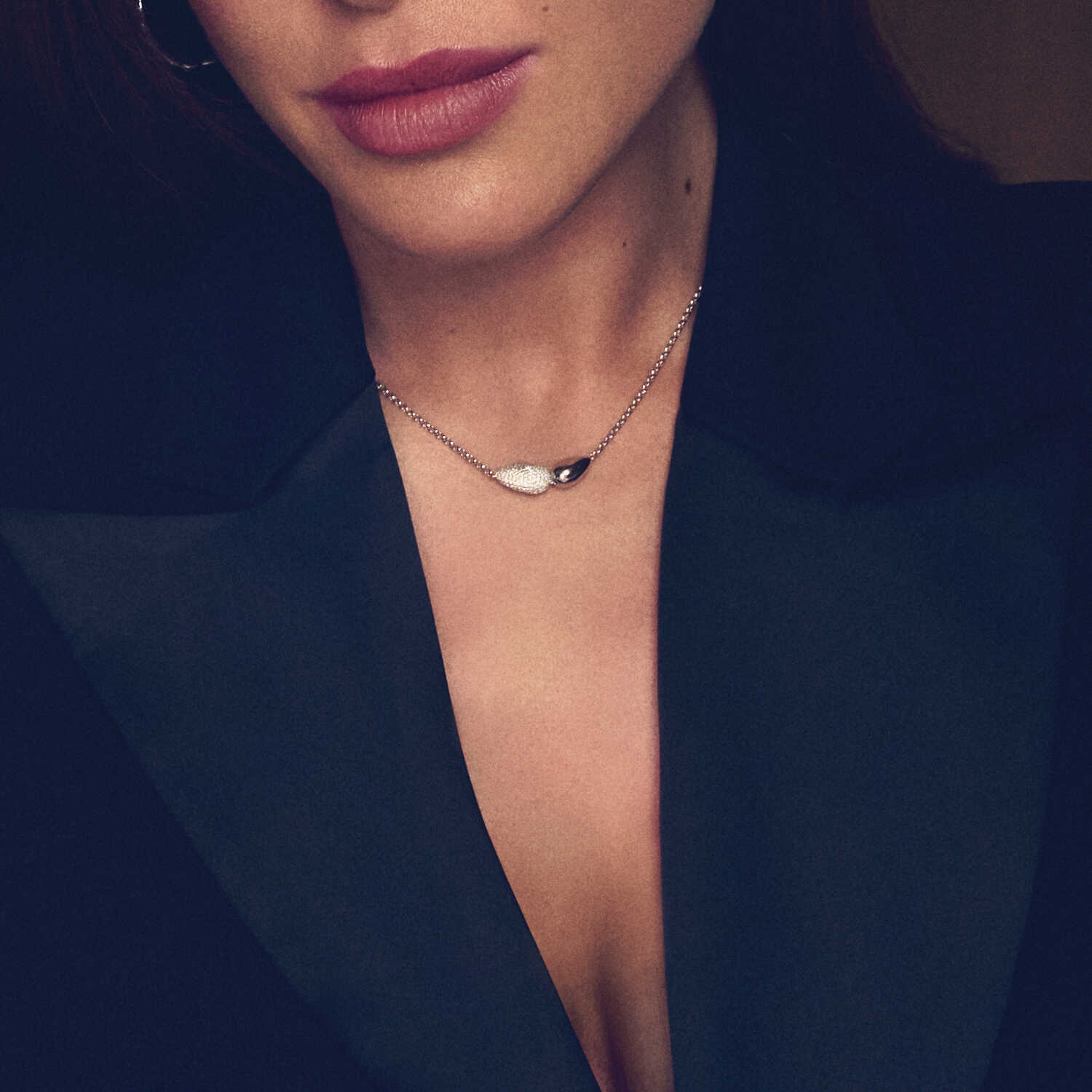 Halskæde Goccia Due Sølv