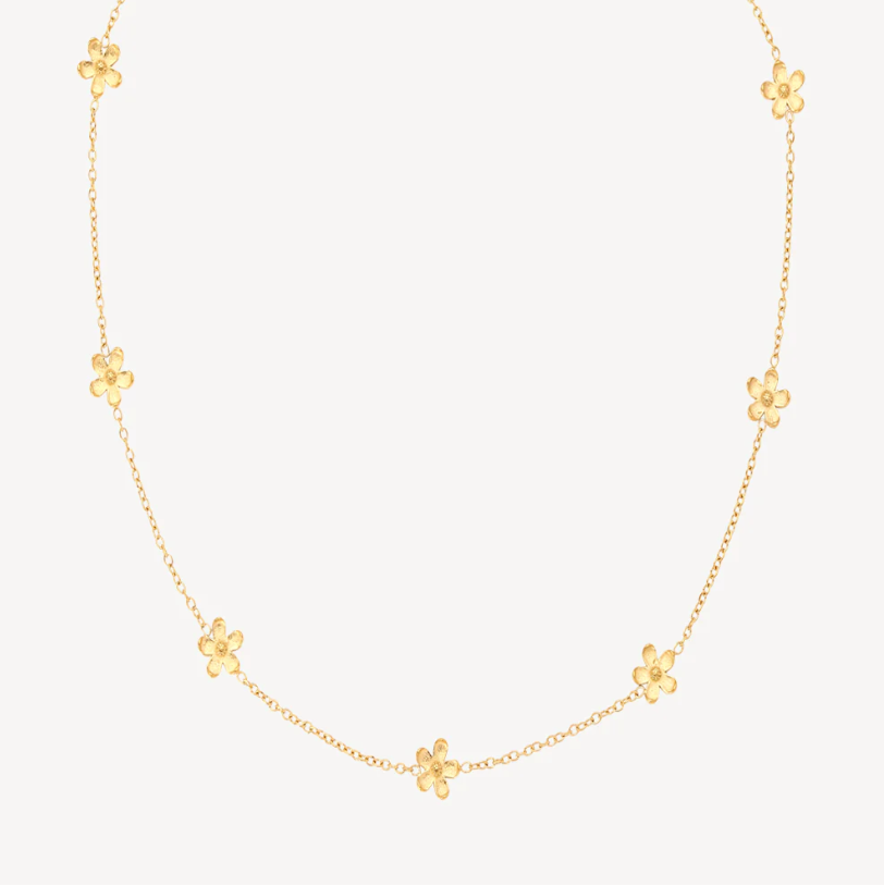 Sistie 2ND forgyldt stål halskæde Camellia