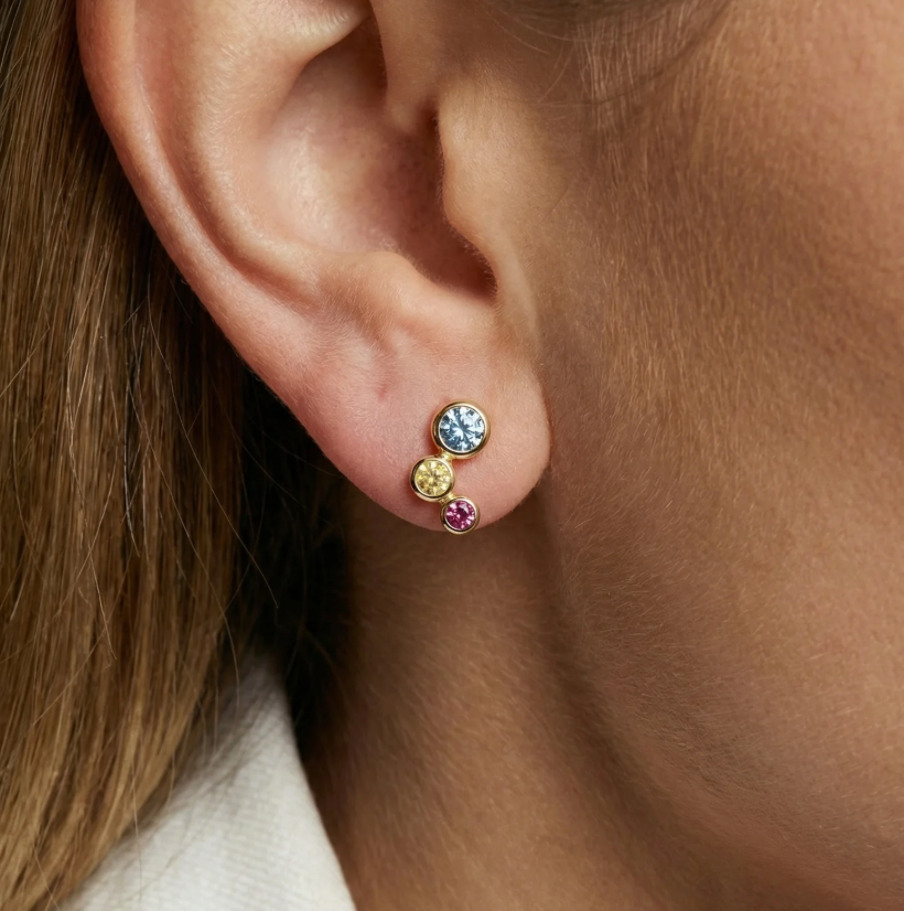 Øreringe Sardinien Tre forgyldt