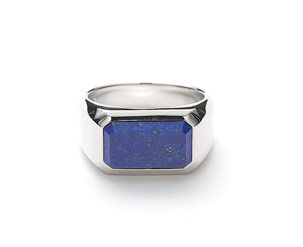 Hope Signet Ring Rectangle Lapis
