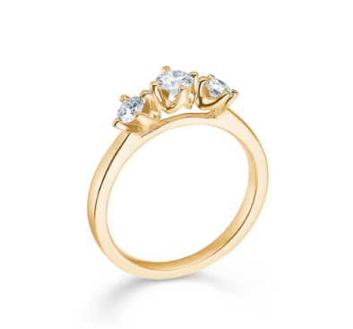 CROWN TRINITY ring i 14 kt. m. diamanter