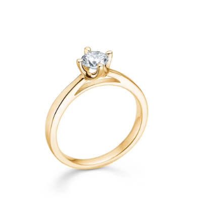 CROWN ring i 14 kt. guld m. diamant