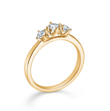 CROWN TRINITY ring i 14 kt. guld m. diamanter