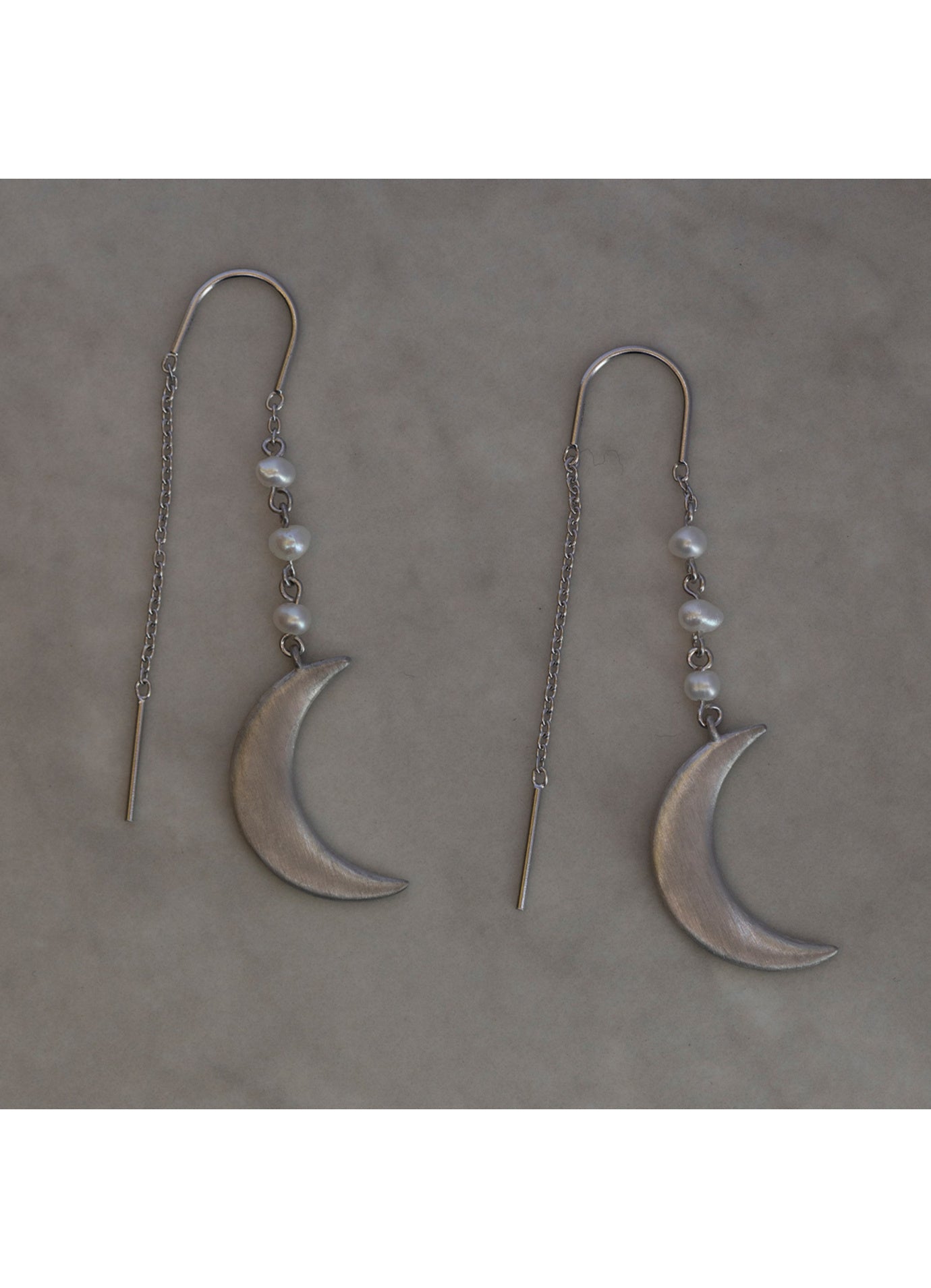 Summer Moon Sølv Øreringe m/Perler