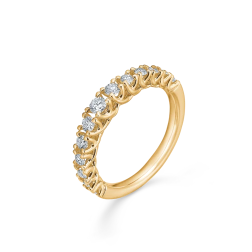 Crown Princess ring i 14 kt. guld m. brillanter