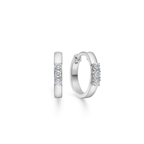 CROWN ALLIANCE øreringe i 14 kt. hvidguld m. diamanter