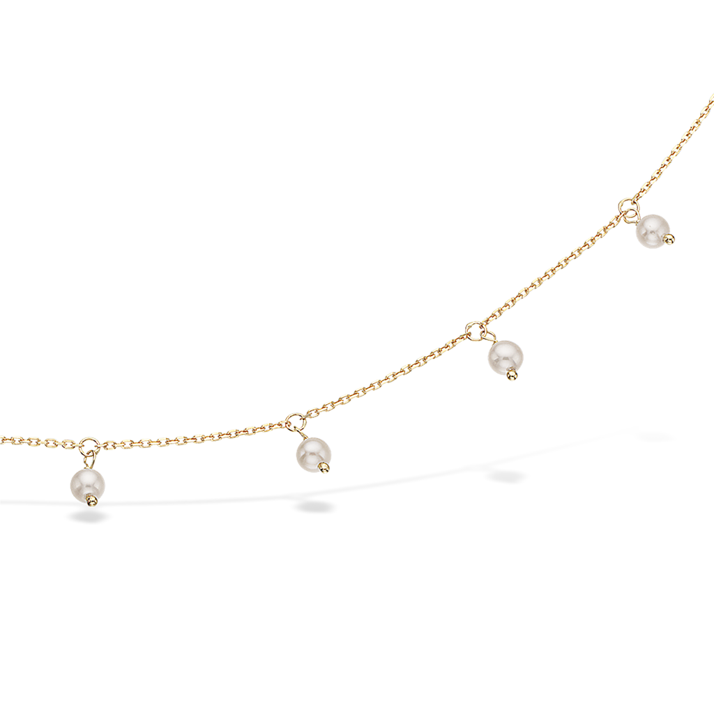 8 kt. Armbånd/collie med perler