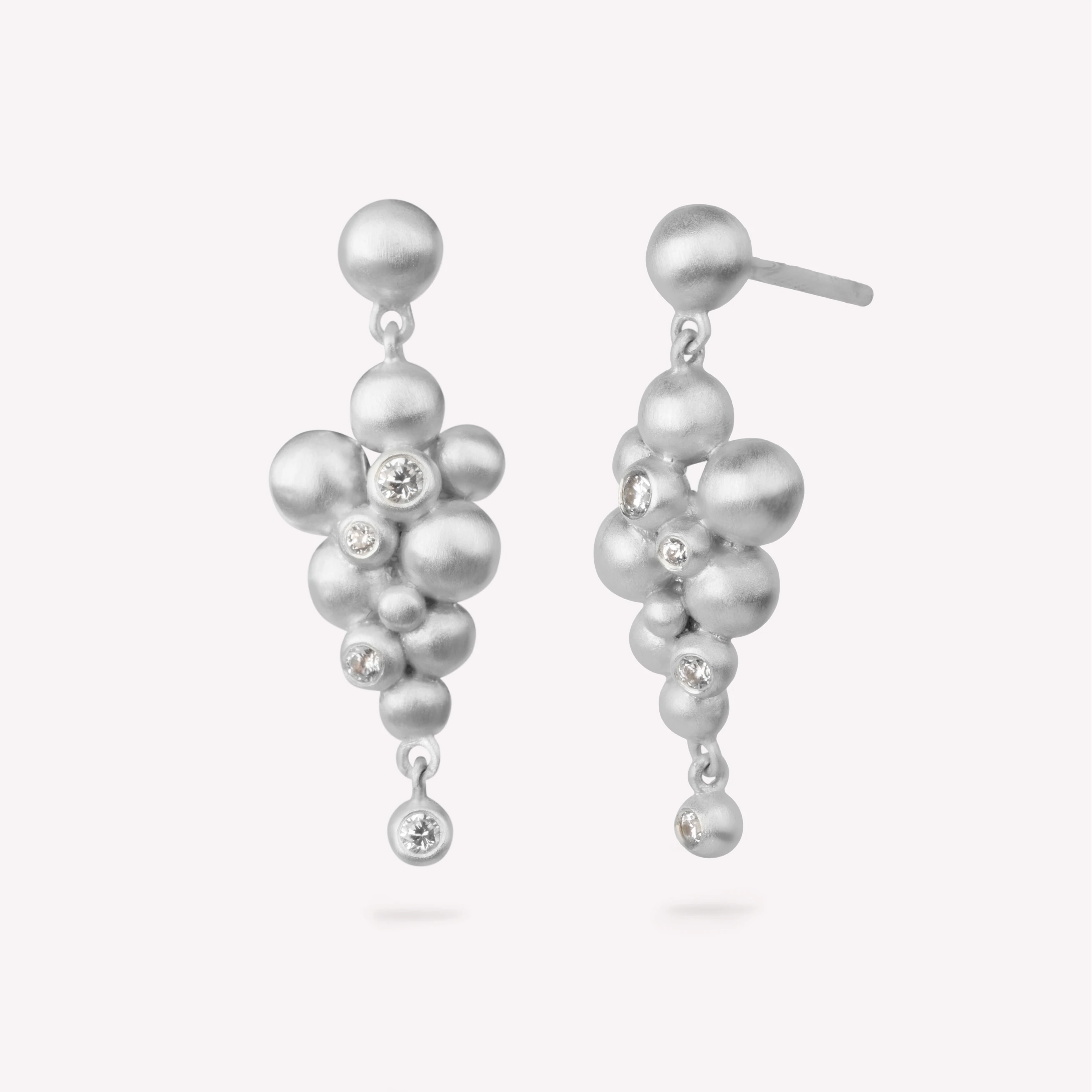 Pebbles sølv ørehænger m. zirkonia