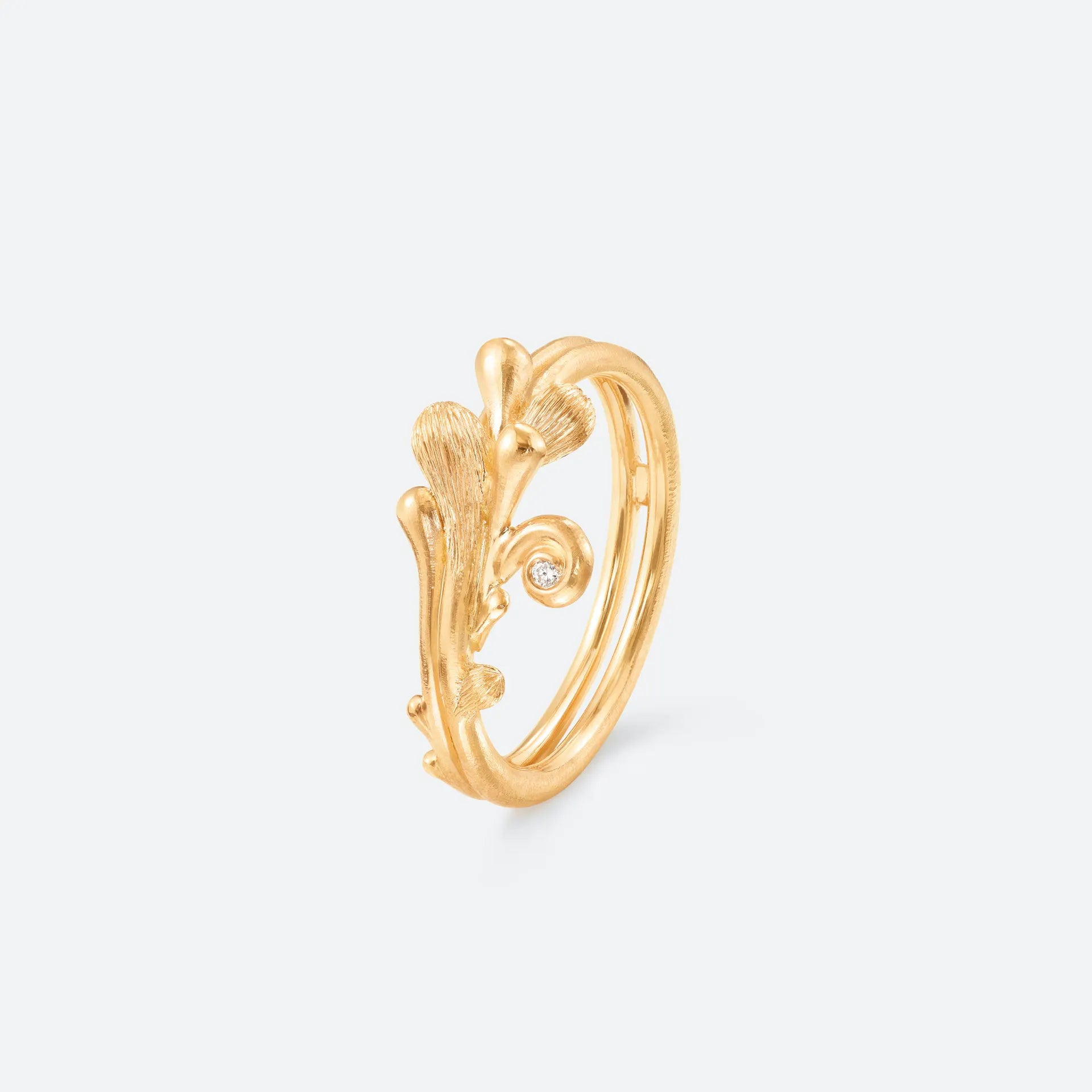 Boho dobbelt guld ring m. brillant