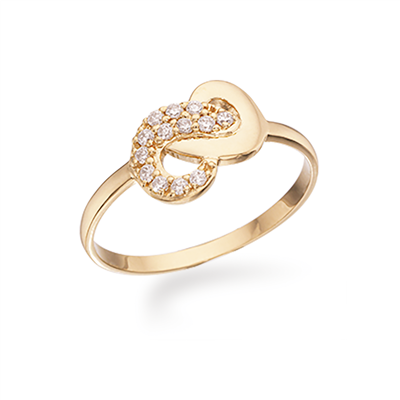 8 kt. guld ring m. zirkonia