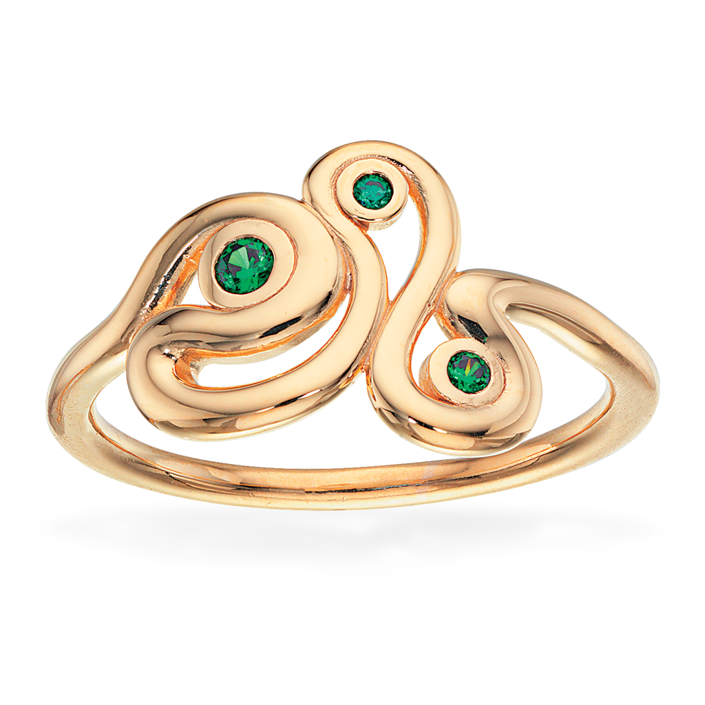 Ring m. zirkonia forgyldt