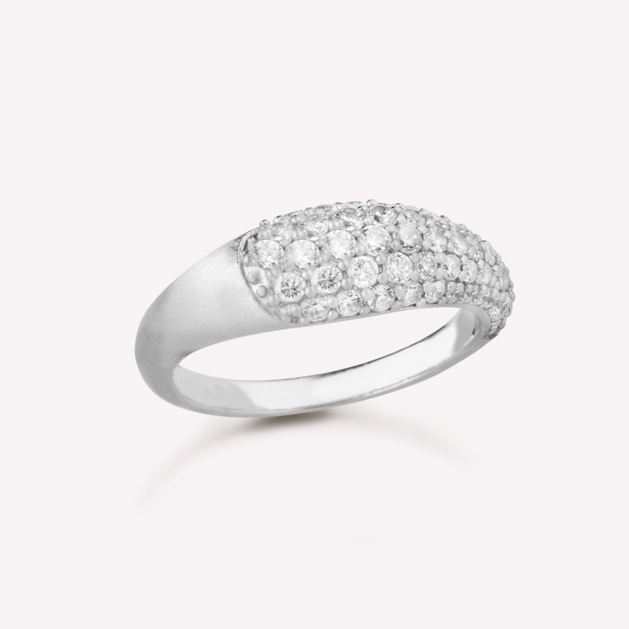 Ocean Flow ring sparkle, sølv