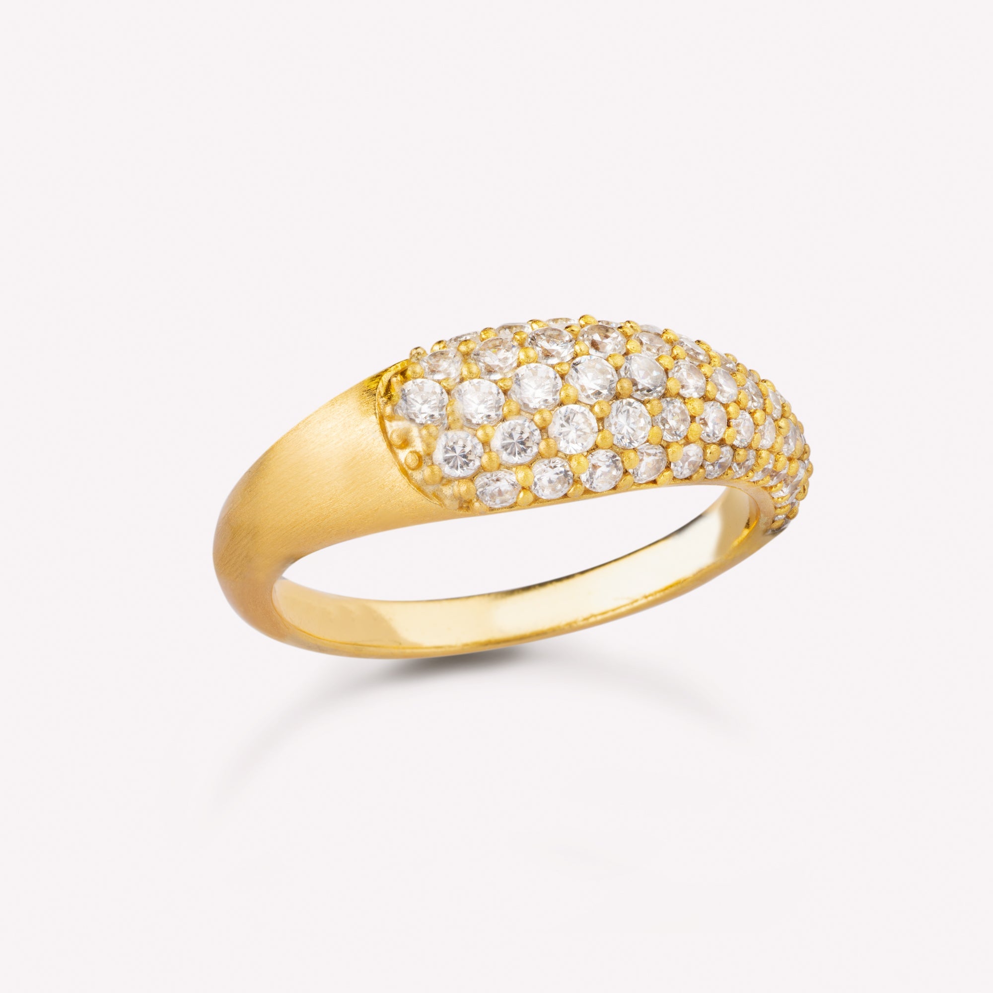 Ocean Flow ring sparkle, forgyldt