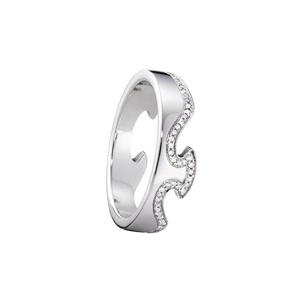 FUSION 2-delt ring - 18 kt. hvidguld med brillantslebne diamanter - Sct. Mathias Ure & Guld