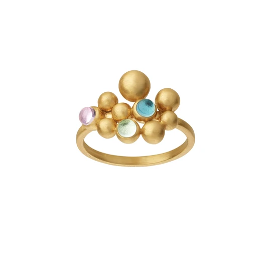 Pebbles ring, forgyldt sølv, colors - Sct. Mathias Ure & Guld