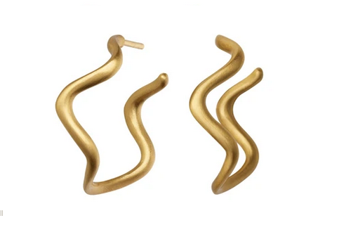 ByBiehl, Wave Hoops, sølv forgyldt - Sct. Mathias Ure & Guld