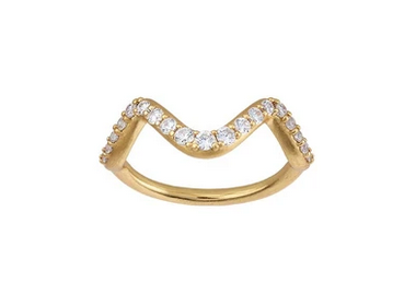 ByBiehl, Wave sparkel ring- small, sølv forgyldt - Sct. Mathias Ure & Guld