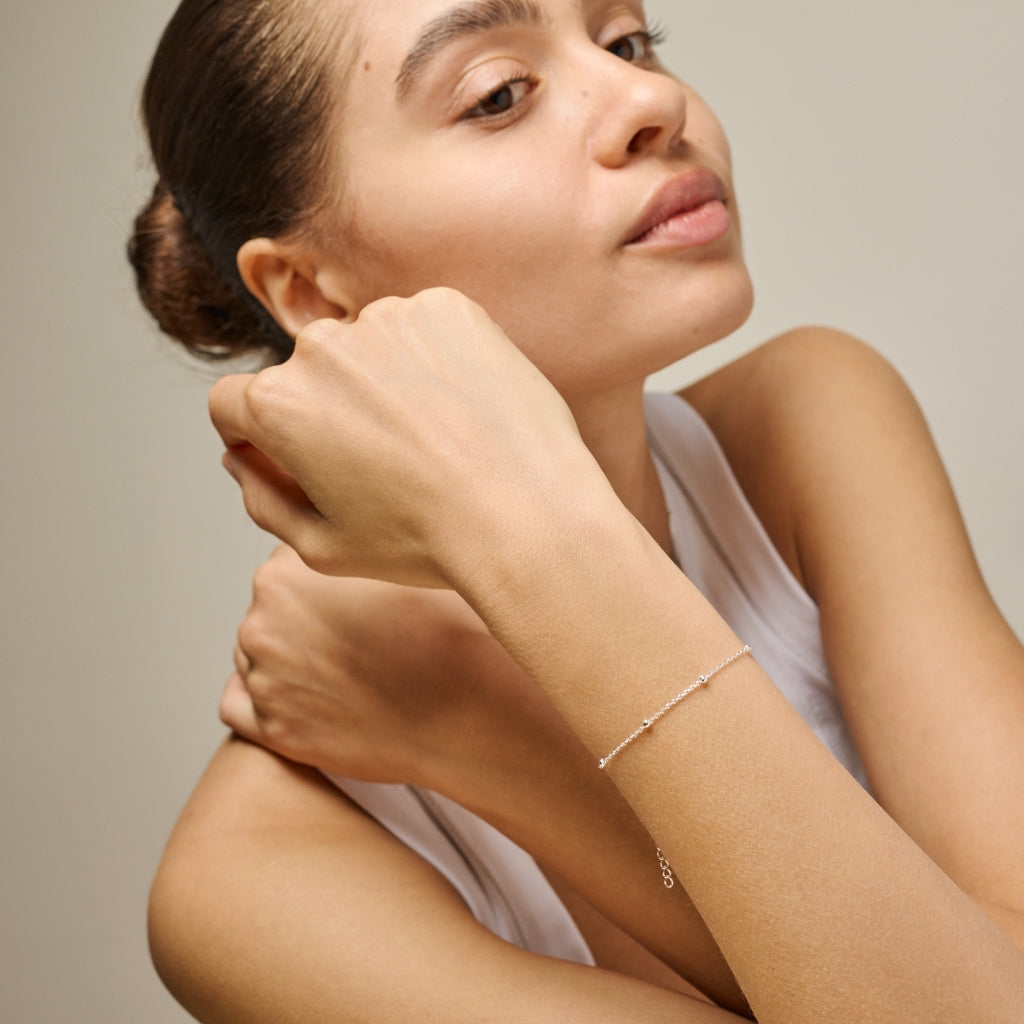 Enamel Beaded Chain Armbånd Sølv