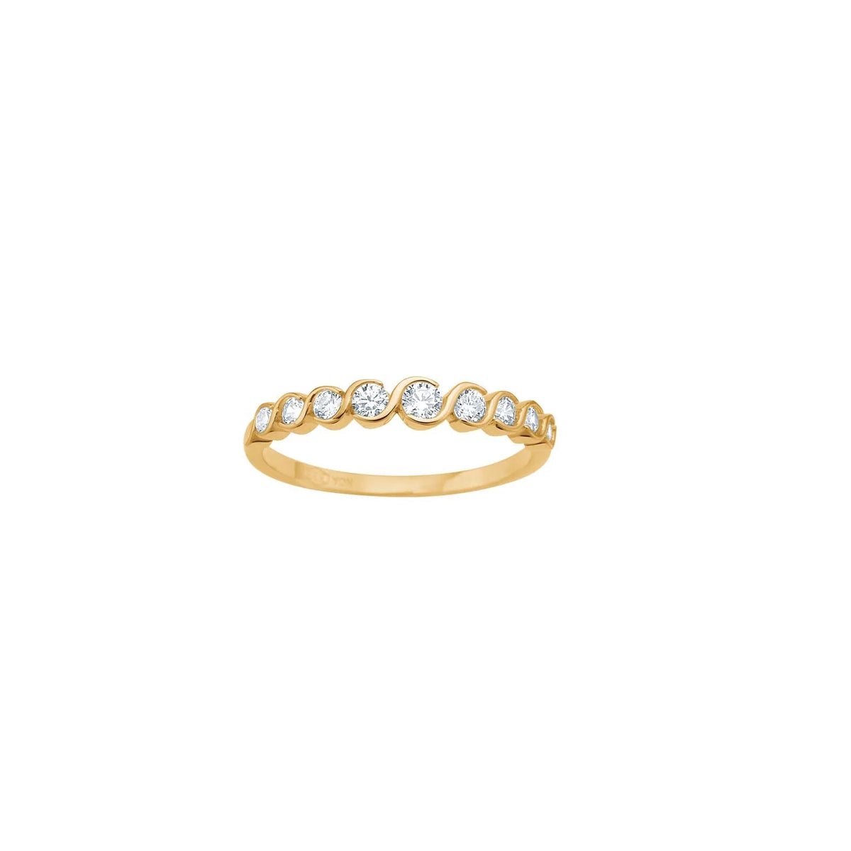 Ring i 8 kt. guld med zirkonia