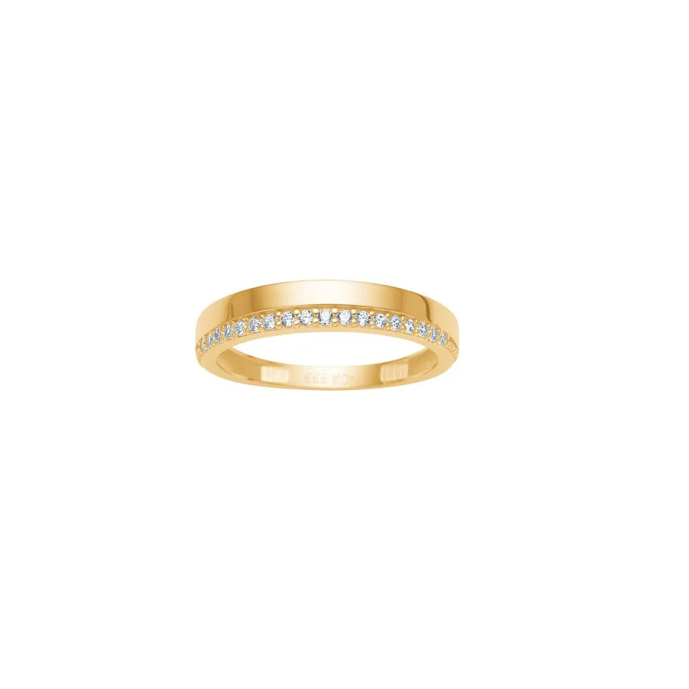 Ring i 8 kt. guld med zirkonia