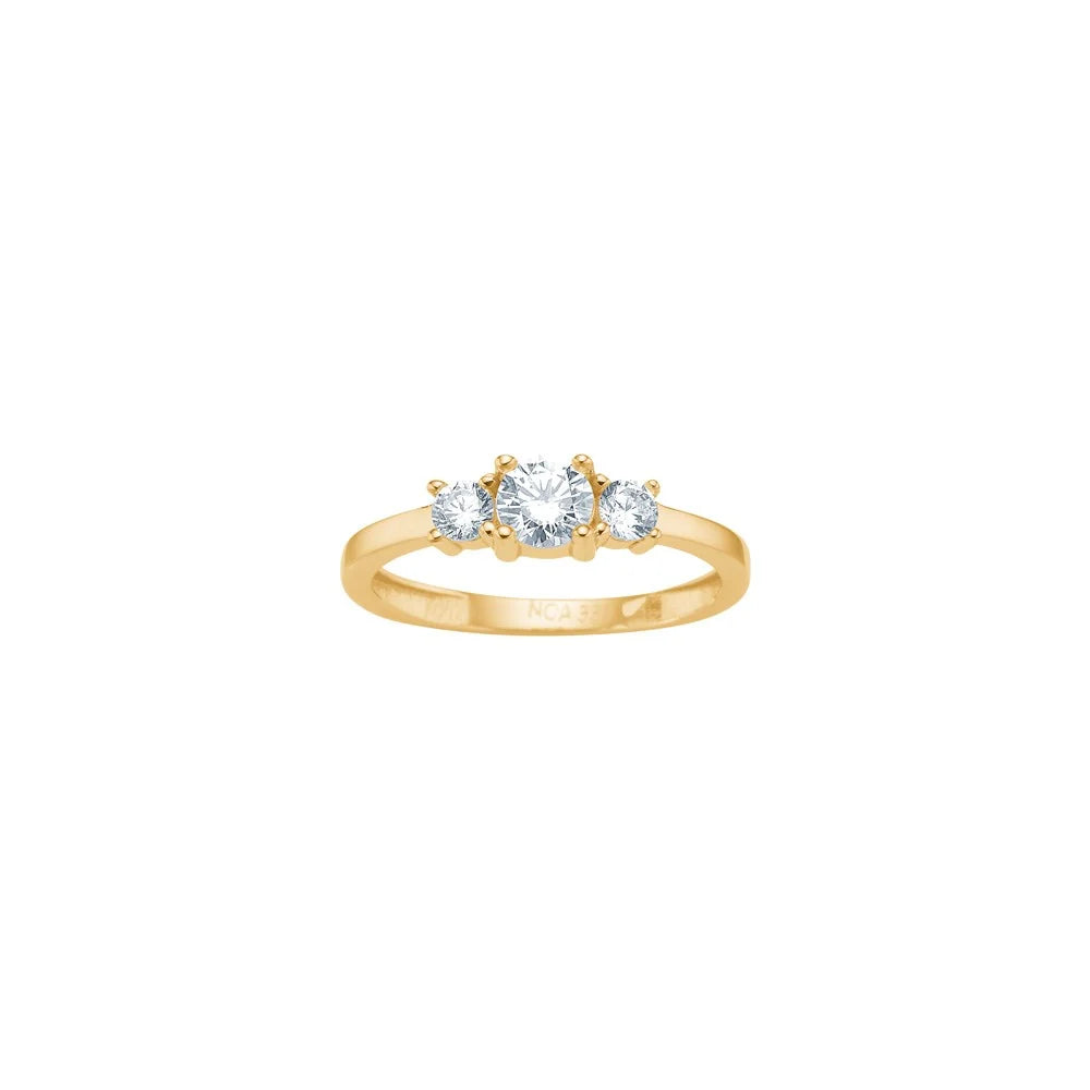 Ring i 8 kt. guld med kubisk zirkonia