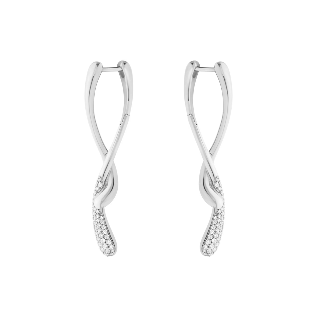 Mercy Swirl øreringe i sølv med diamanter, 0,37 ct.