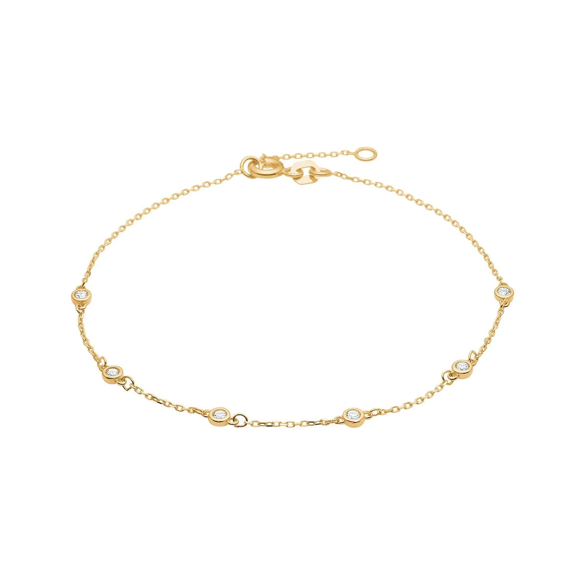 Armbånd i 8 kt. guld med zirkonia