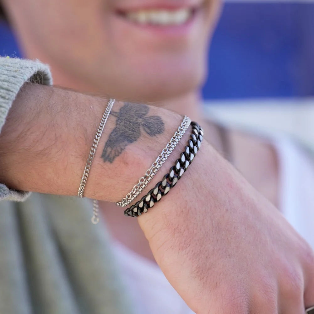 SON armbånd i stål med IP black