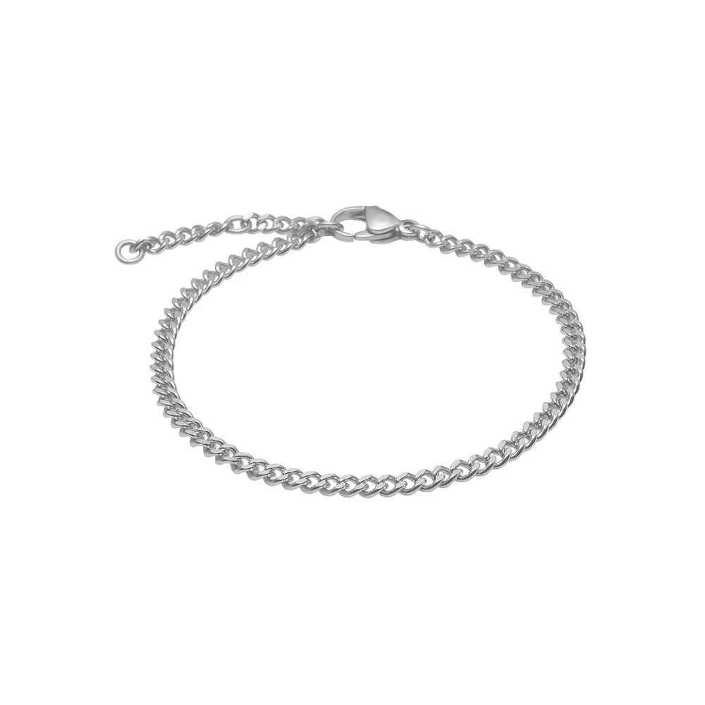 SON herrearmbånd i blankt rustfrit stål, 19 cm og 3 mm bredt