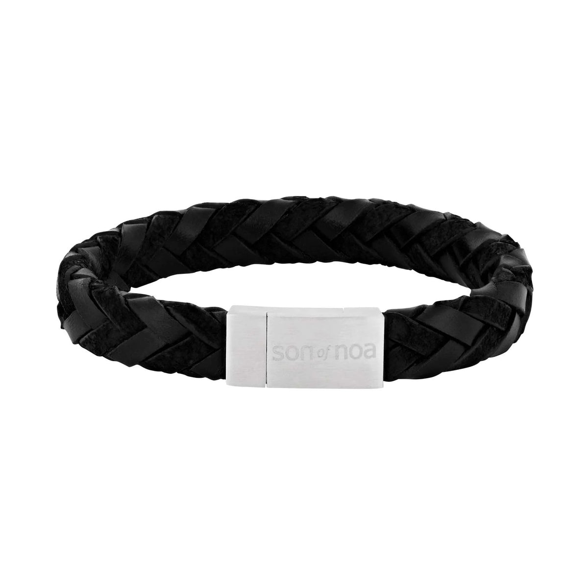 SON armbånd i mørkebrunt kalveskind med stållås