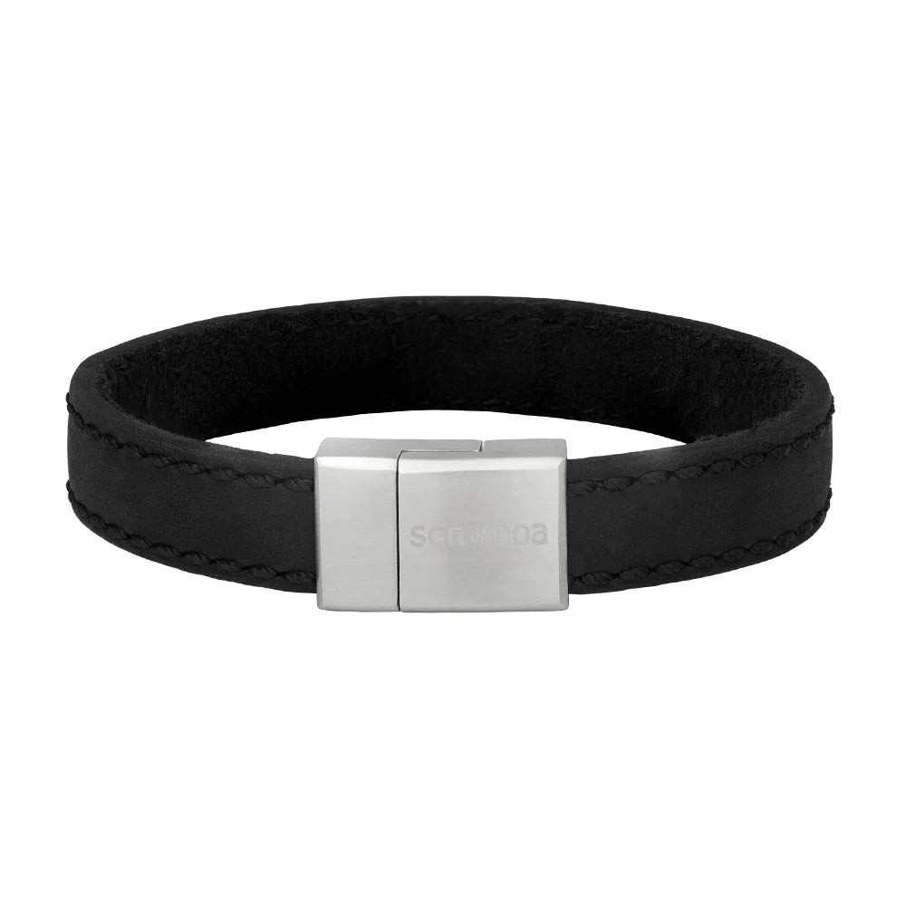 SON armbånd sort kalveskind 12 mm