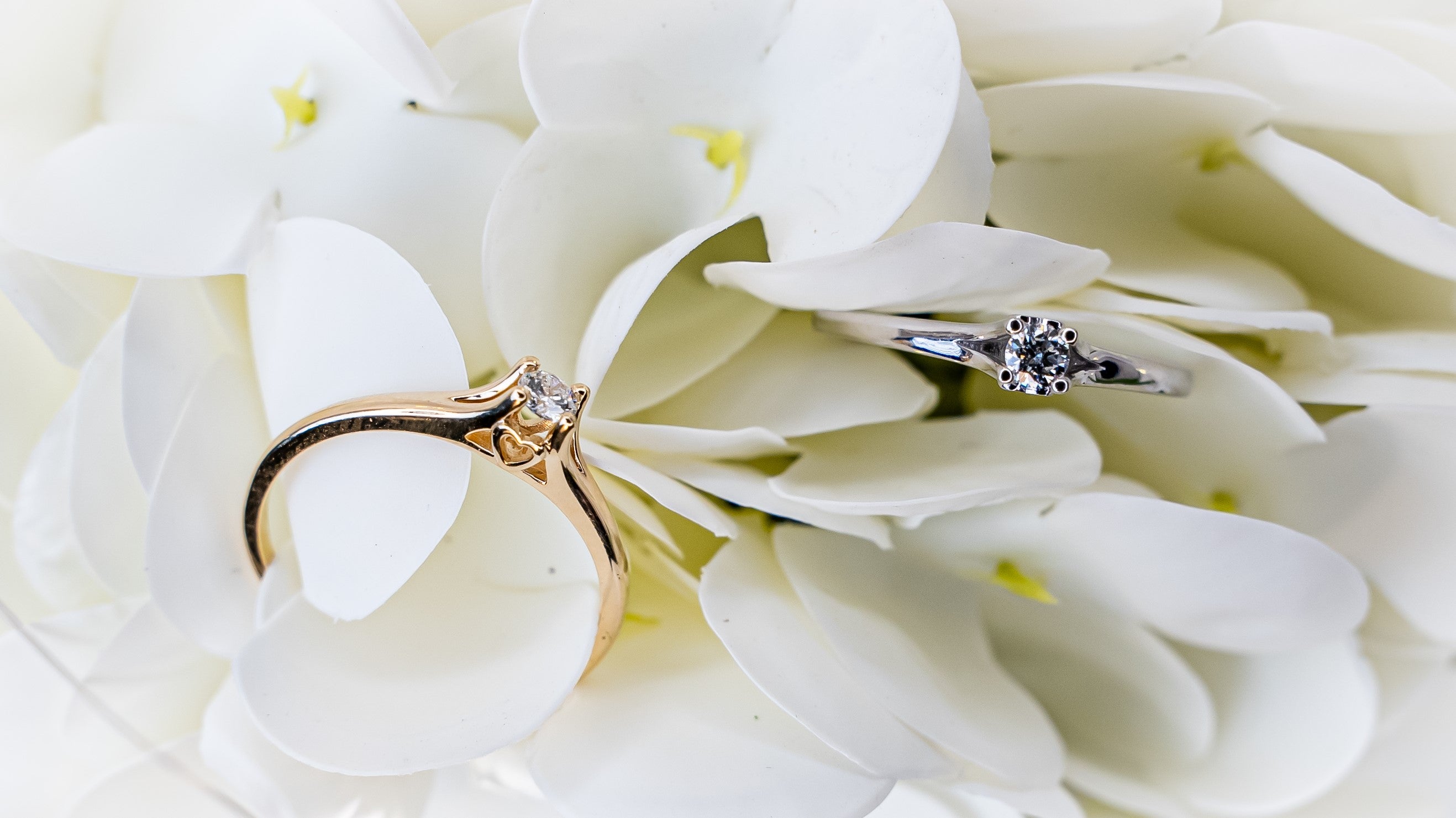 14kt brillantring m. hjerte