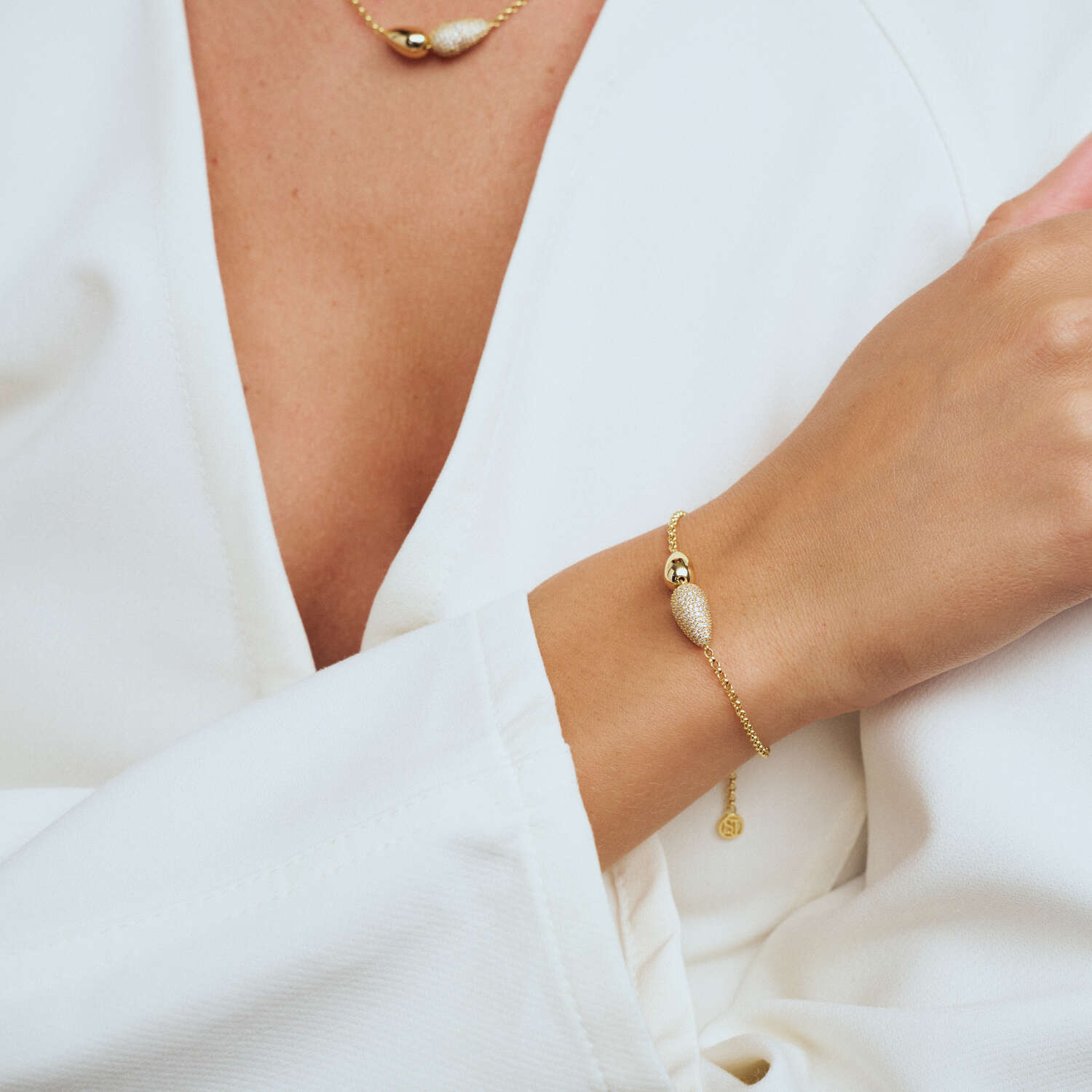 Armbånd Goccia Due Forgyldt