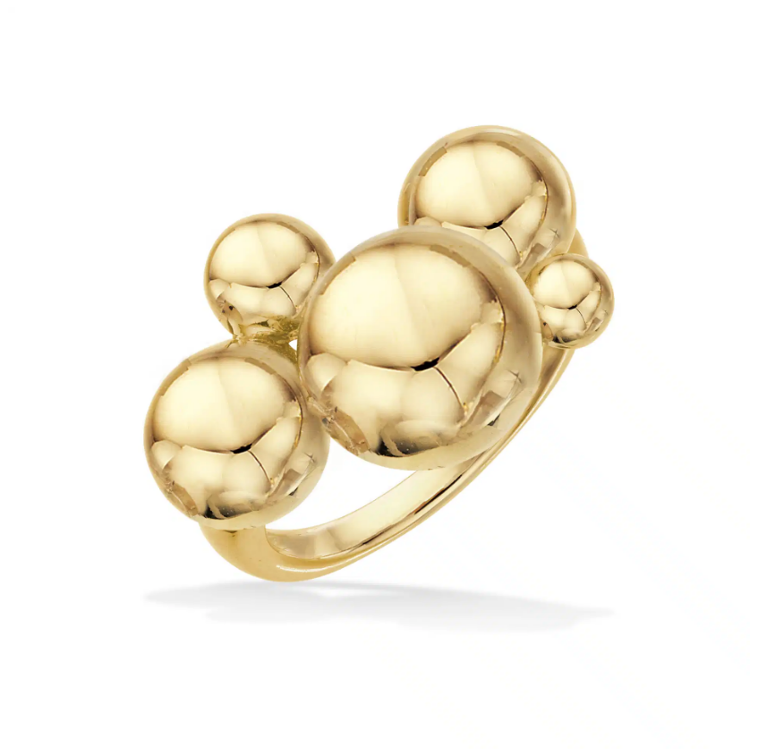 Ring kugler forgyldt sølv