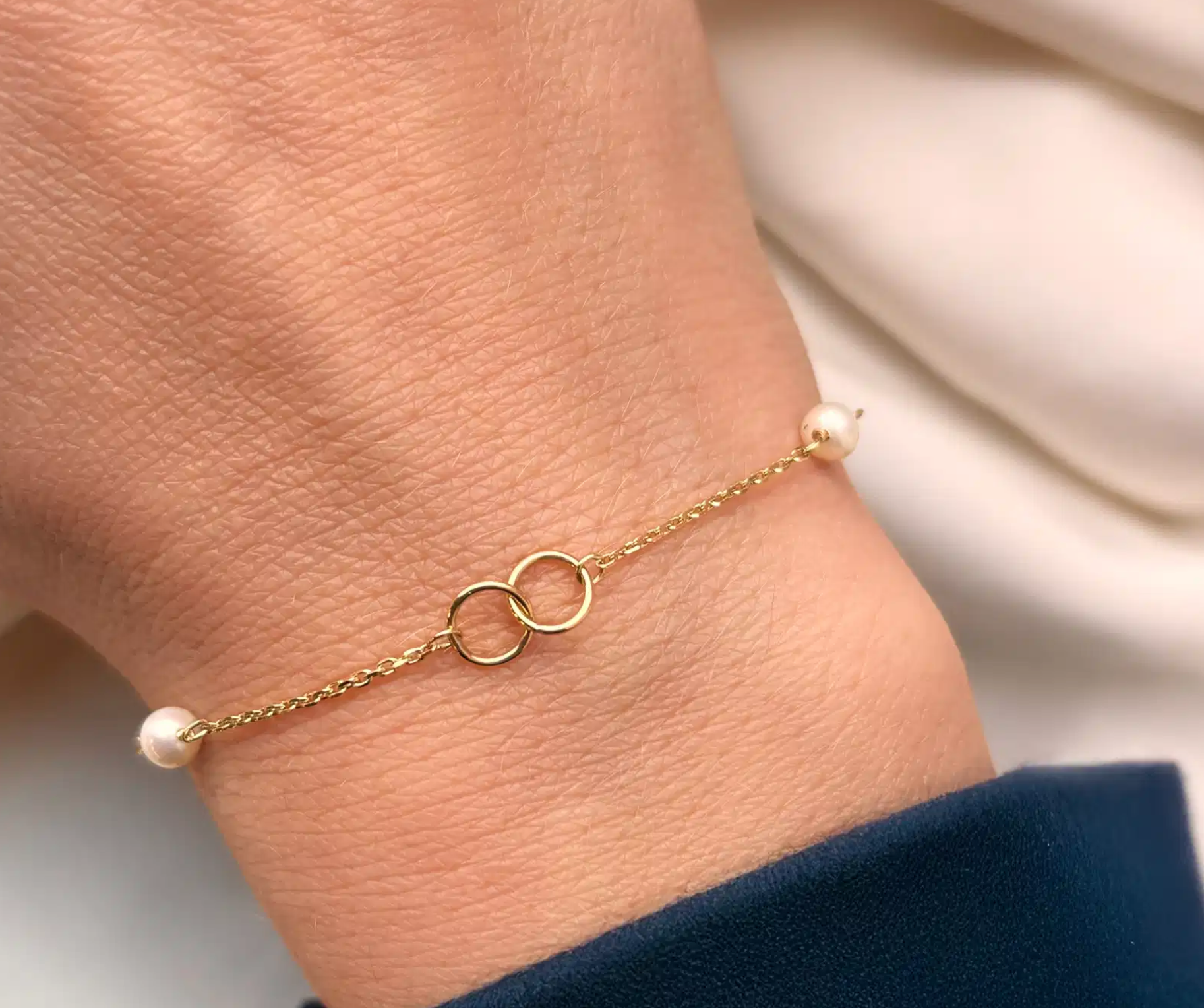 Armbånd i 8 kt m. farskvansdkulturperler