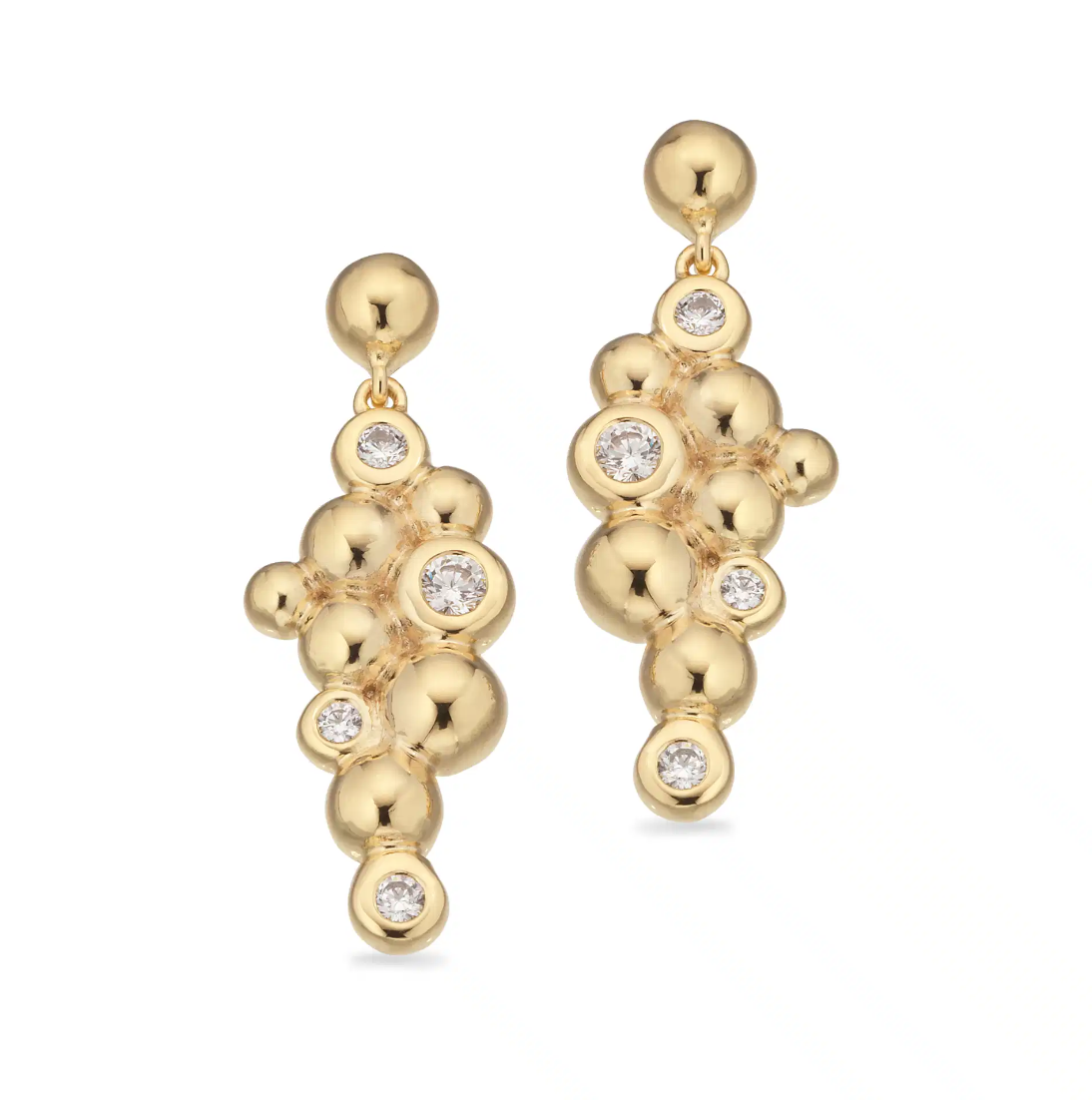 Ørehængere kugler cubic zir. sølv fg.