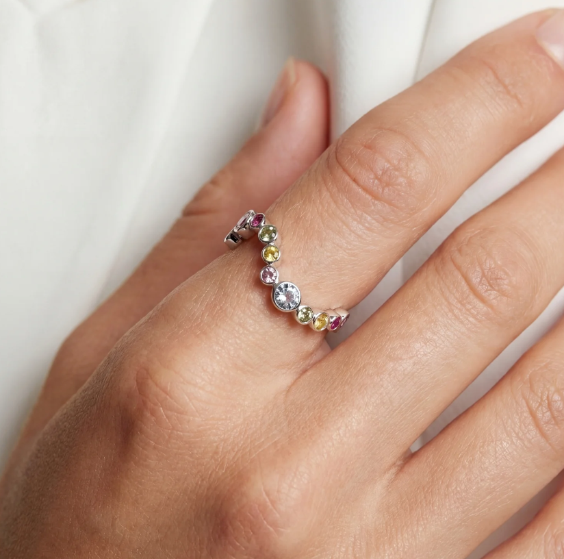 Ring Sardinien Wave Sølv Multi