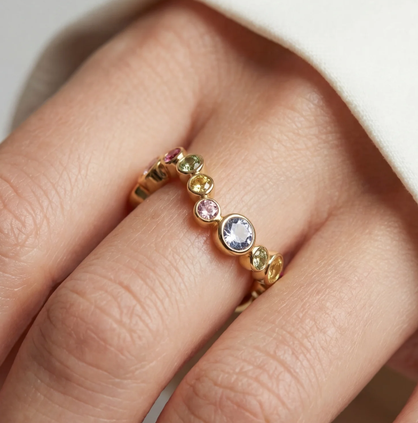 Ring Sardinien Wave Forgyldt Multi