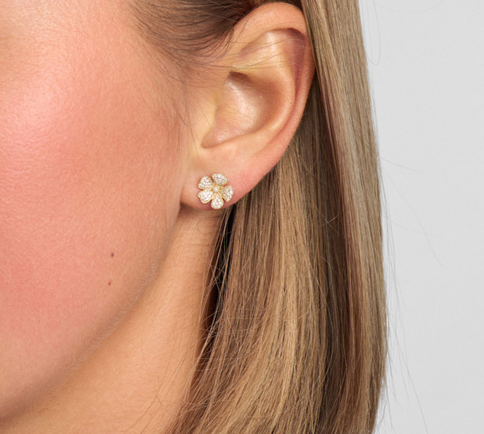 FLEUR ØRERINGE 14 kt