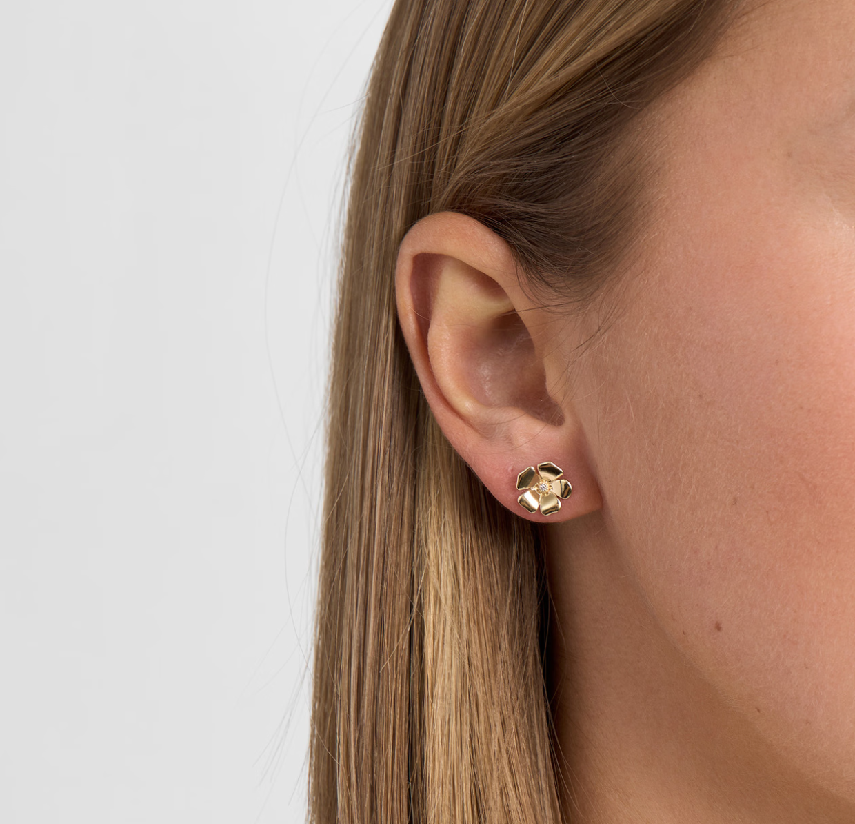 FLEUR ØRERINGE 14 kt