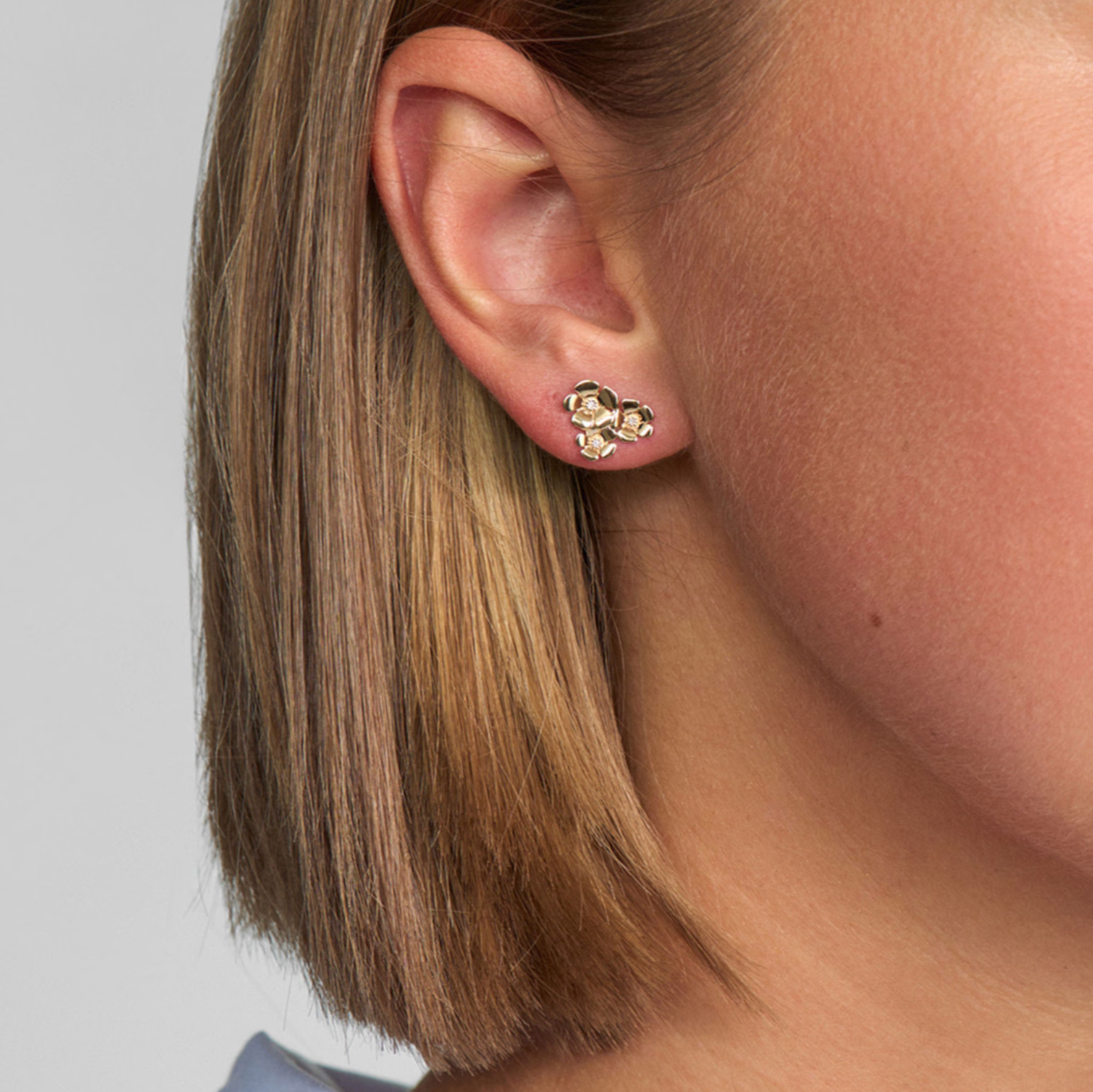 FLEUR ØRERINGE 14 kt